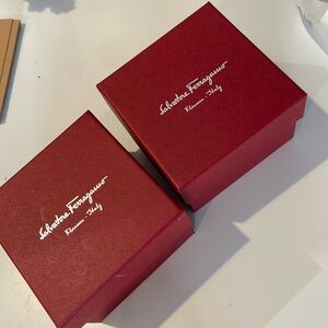 Authentic Salvatore Feragamo boxes 2pc set with one dust bag